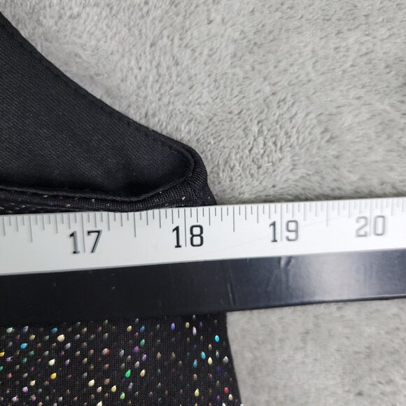 Womens Black Everly Dress Fit & Flare Sparkly Shiny V Neck Sleeveless M Medium - Picture 7 of 9